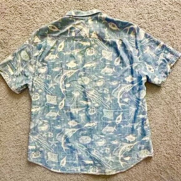 Tommy Bahama Blue Marine Ocean Animal and Fish Print Camp Shirt Sz XL EUC - Picture 5 of 8